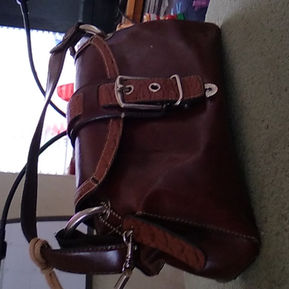 Bellerose brown leather designer purse